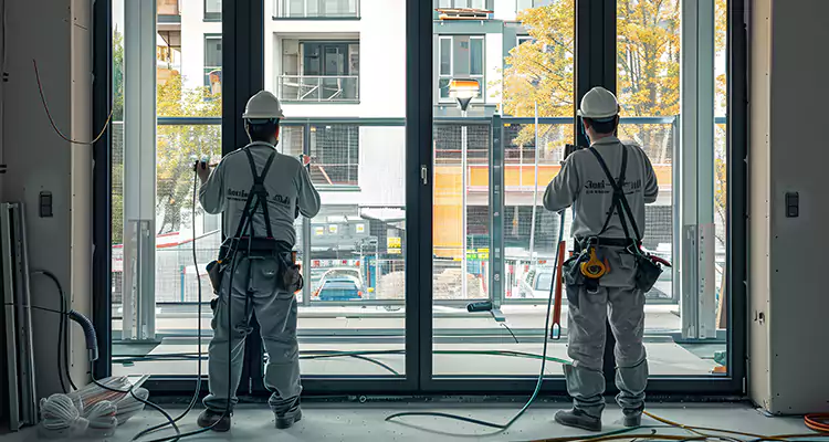 Patio Door Glass Replacement with Built-In Blinds in Stuart, FL